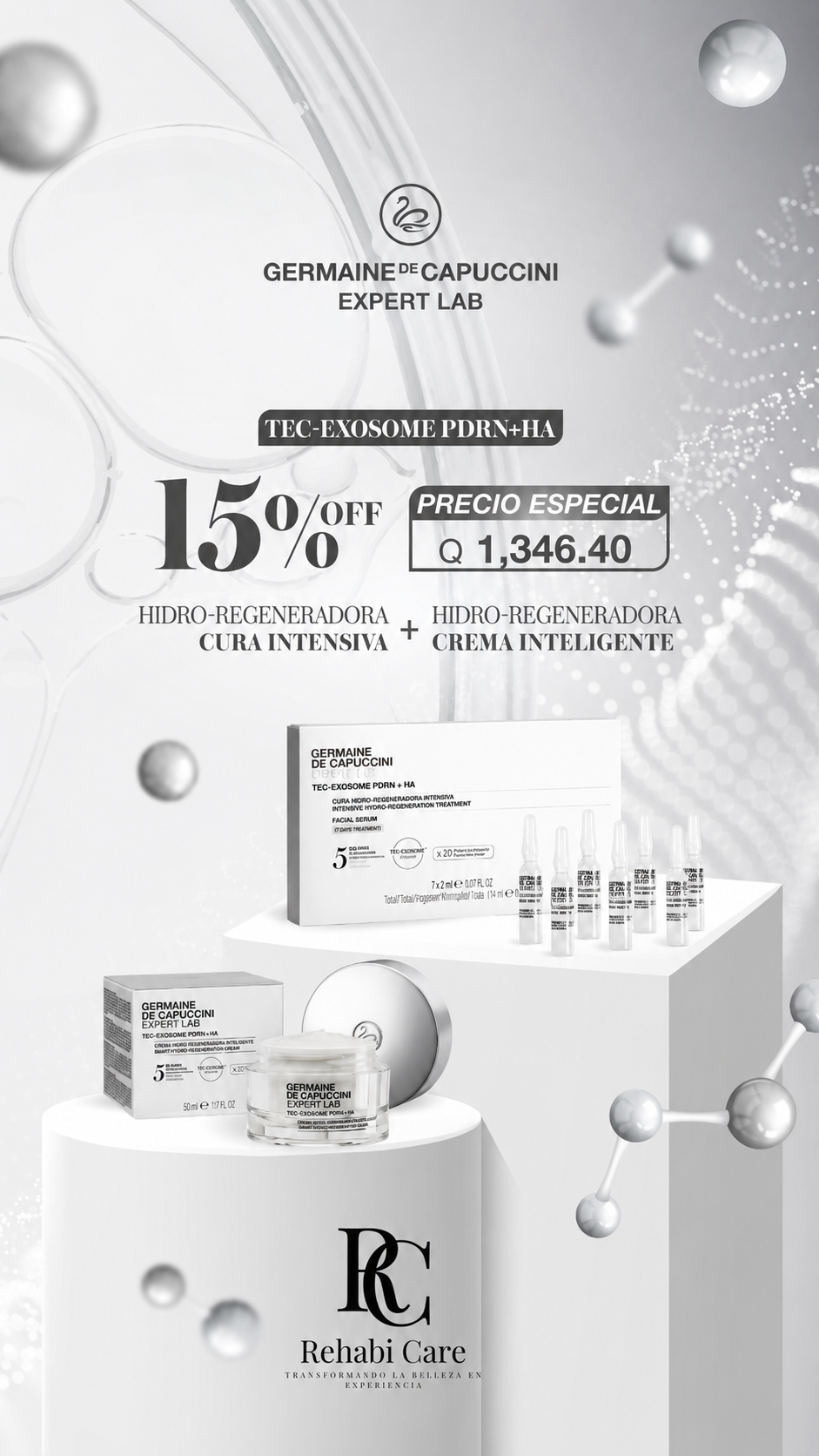 Kit Hidro-Regenerador TEC-EXOSOME PDRN + HA | Germaine de Capuccini Expert Lab